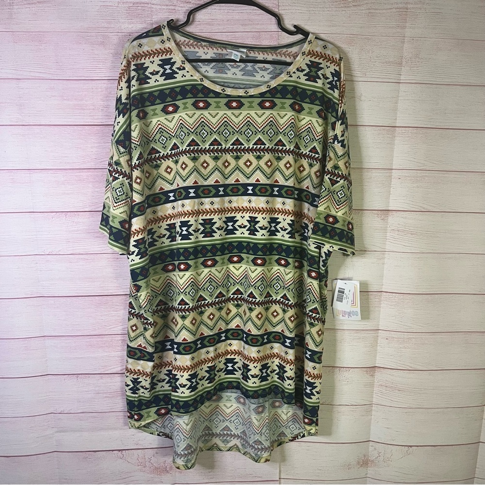 LuLaRoe Irma NEW Southwestern Aztec Pattern High Low Tunic Top‎ Size 2XL